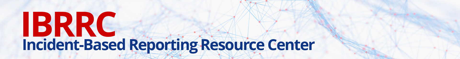 IBRRC and Incident-Based Reporting Resource Center over data vis light blue background with red data points